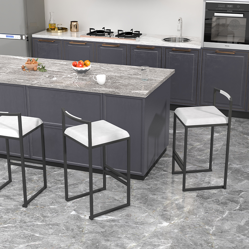 Taburete de Bar moderno de lujo con respaldo, silla alta con marco de hierro para el hogar, cocina, mostrador de Bar, taburete escandinavo para uso comercial