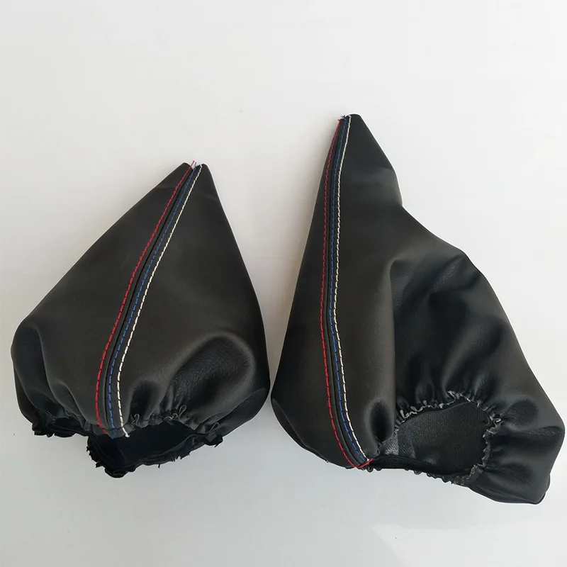Car Shift Gear Stick Manual Handbrake Gaiter Shift Boot Black Leather Boot For BMW 3 Series E36 E46 M3 Car Styling