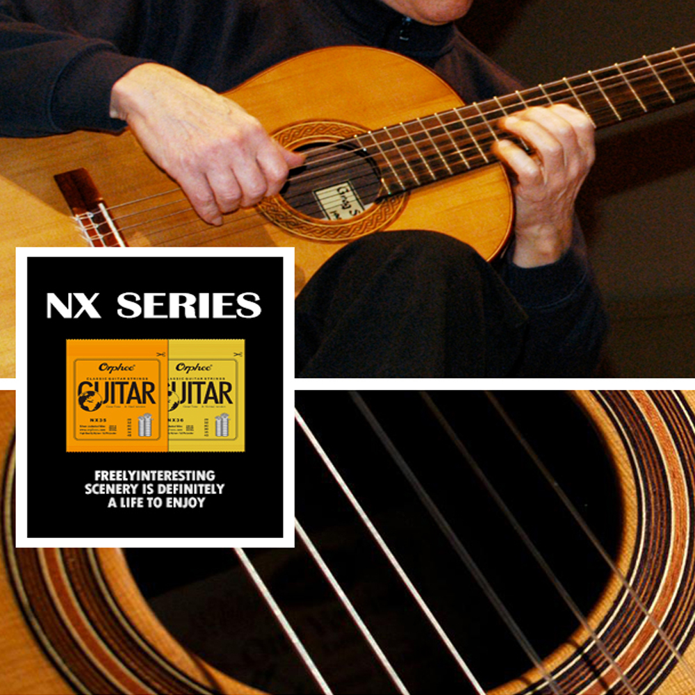 Orphee Konzertgitarrensaiten, versilberter Draht, Nylonsaiten, NX-Serie, 6 Stück/Set, für klassische Gitarrenzubehör, Übungsgebrauch