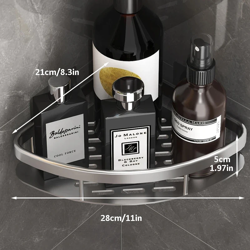 Estante de almacenamiento para el baño, estantes sin taladro, montaje en pared, estante esquinero, soporte de ducha para WC, organizador de champú, accesorios de baño