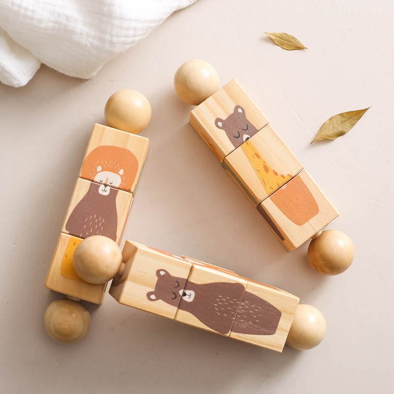 Jouet rotatif en bois Montessori pour bébé, hochet mobile, cloche à main, jouets magiques classiques pour enfants