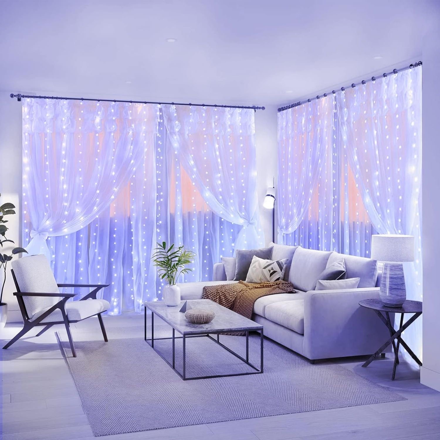 8 Modes Window String Lights Wedding Party Christmas Decoration Curtain Lights Bedroom Home USB Remote Festoon Led Fairy Light