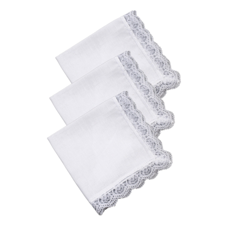 Taschentuch mit Spitzenrand, 25,4 25,4 großes Bandana, hohe Saugfähigkeit, Taschenhandtuch, schweißabsorbierend