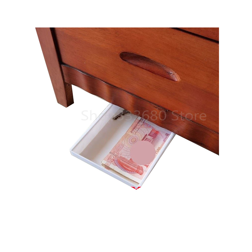 Artefacto de dinero oculto seguro, dinero privado, pegatinas ocultas creativas, caja inferior de mesa, caja de almacenamiento oculta antirrobo