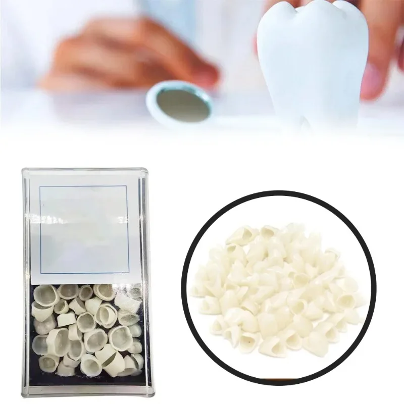 70/50pcs 치과 치아 베니어 미백 거짓 틀니 수지 임시 크라운 교체 키트 도자기 치과 재료 구강 관리