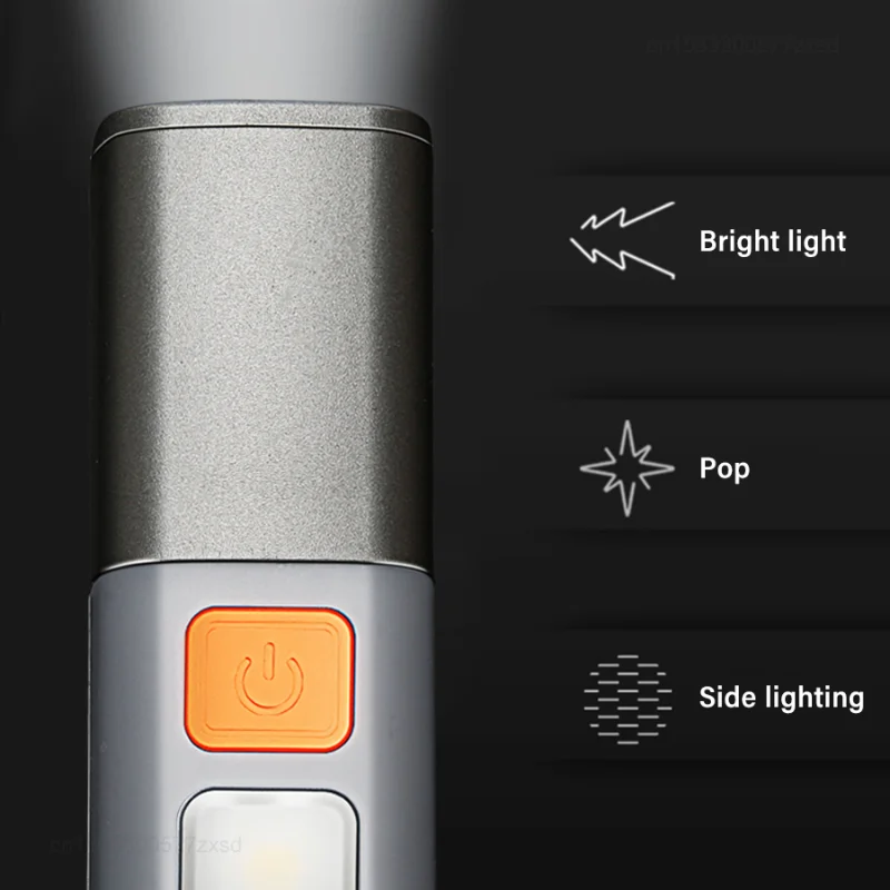 Xiaomi-linterna LED superbrillante con gancho, luz de Camping, recargable por USB, con zoom, resistente al agua para exteriores