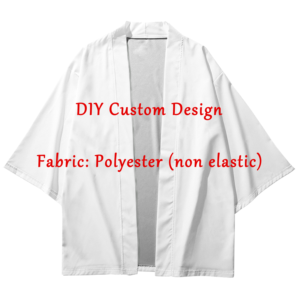 Summer Men's Long Kimonos Anime Cosplay Dojo Cloak With Free Custom Patterns DIY Haori Samurai Kimono Women Japanese Beach 2023