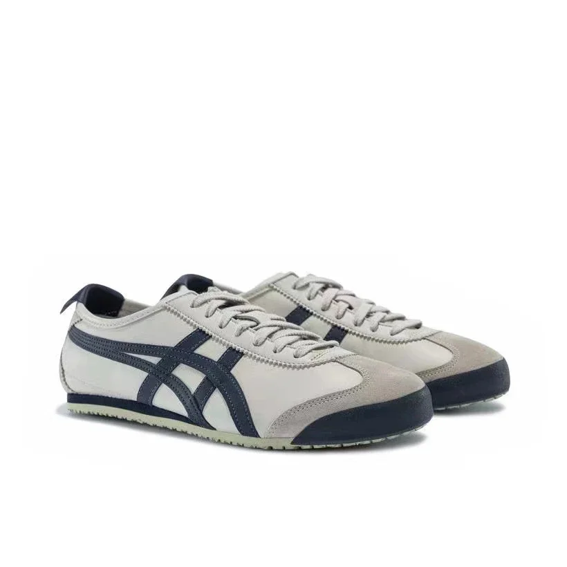 Onitsuka Tiger MEXICO 66 ผู้ชายและผู้หญิงรองเท้าสเก็ตบอร์ด Low-top Outdoor Vintage รองเท้าผ้าใบ Unisex