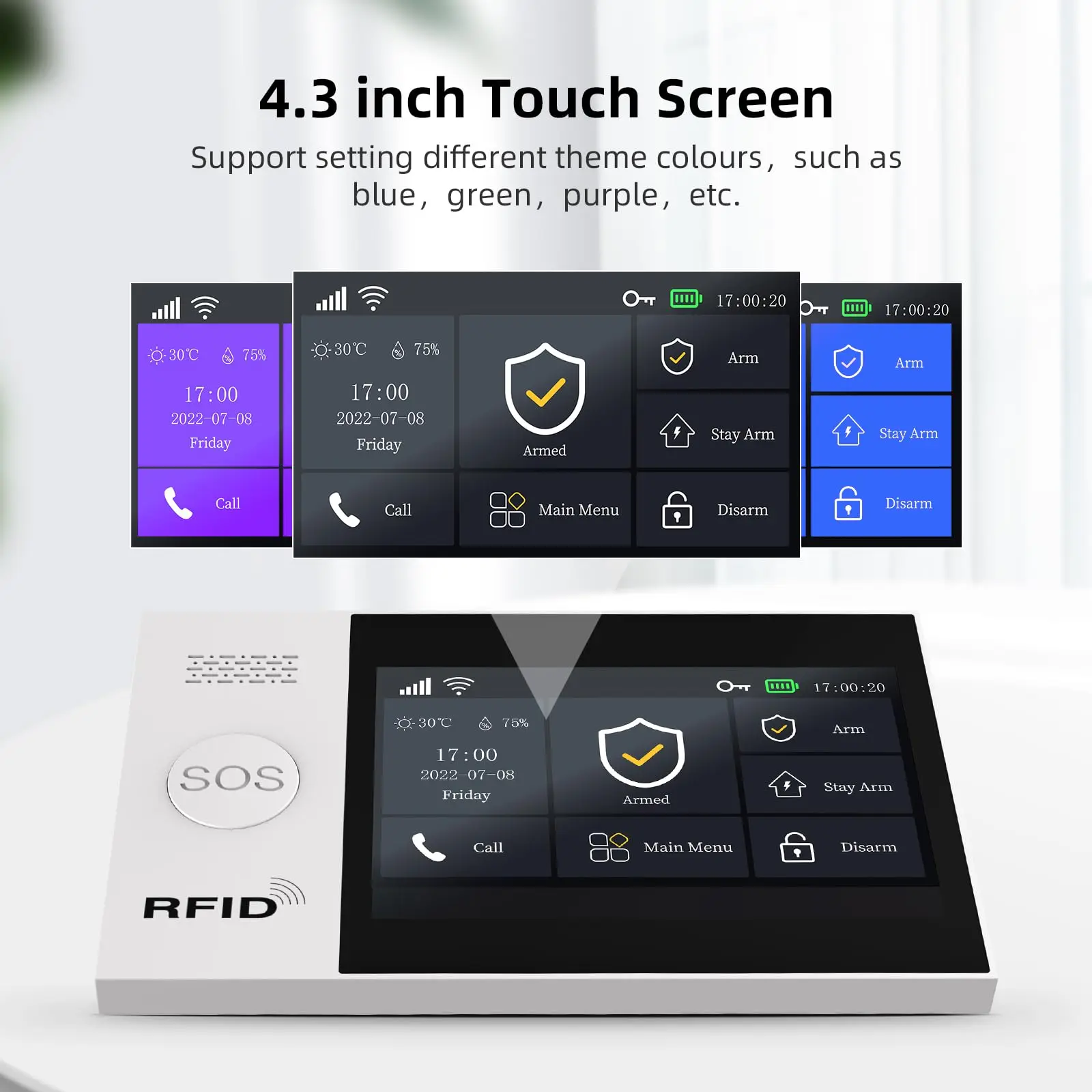 GauTone TUYA WiFi 4G GSM Sistema de alarme para casa Smart Life Security com PIR Sirene solar sem fio Suporte Controle Remoto Tuya