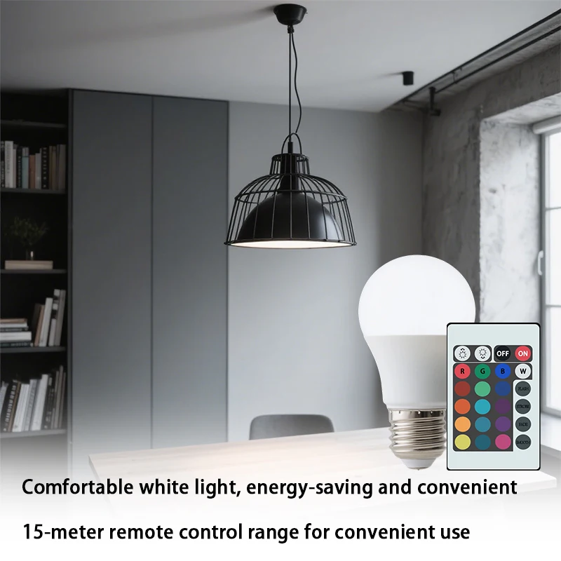 16 Colors RGBW Bulb LED Multicolor Bulb E27 Base 220V Household Lighting Dimmable 24 Key Remote Control Atmosphere Neon Light