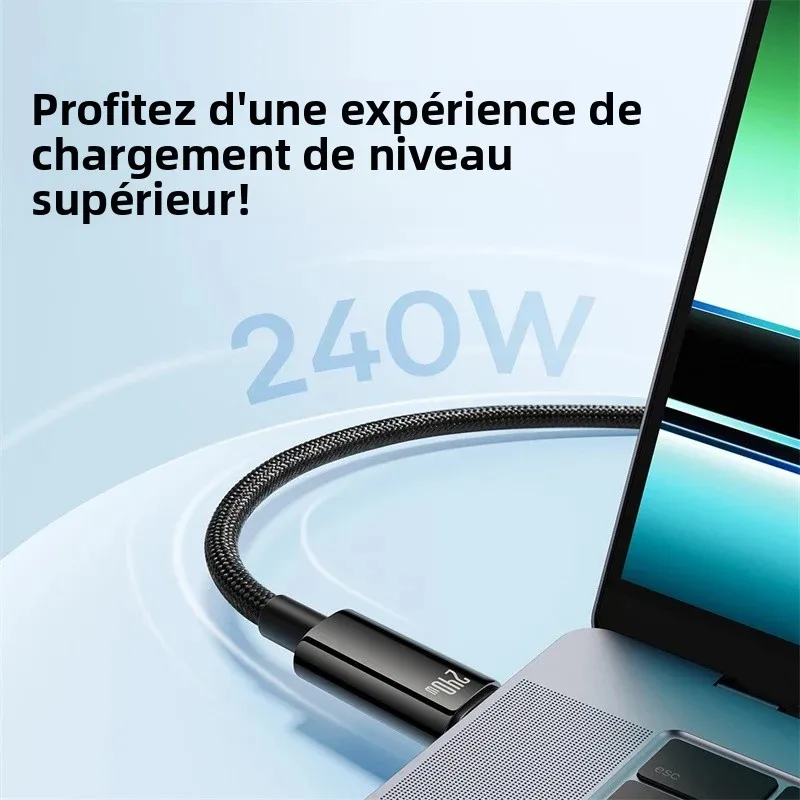 Câble USB C Baseus 240W pour iPhone 17 16 15 Plus Pro Max supercharge pour Macbook chargeur rapide câble de Type C pour xiaomi Samsung