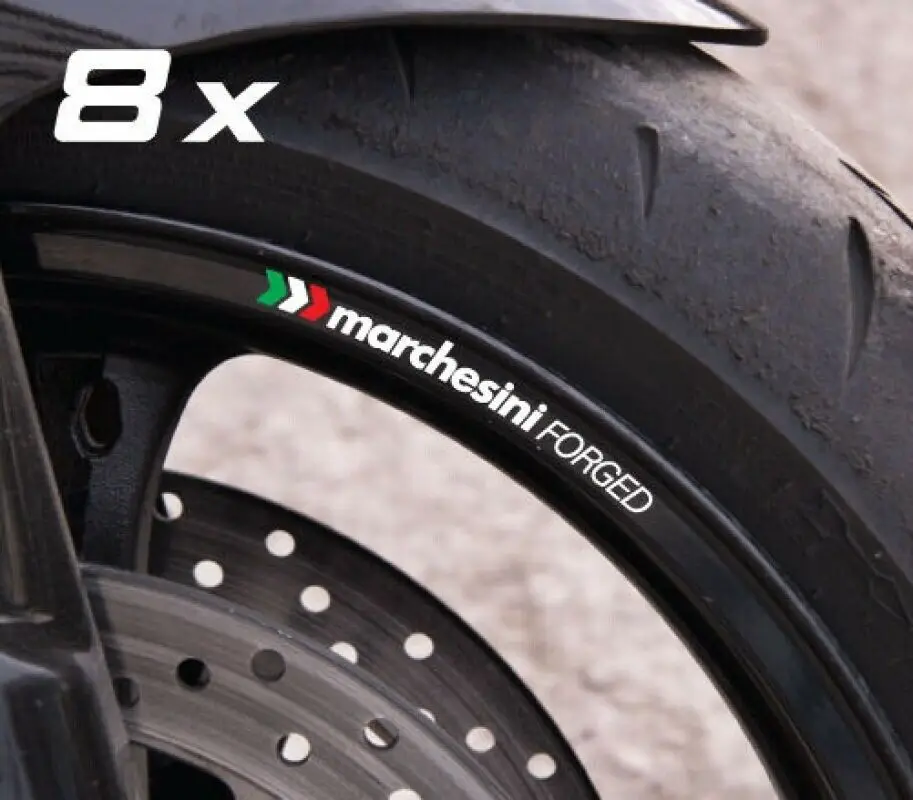 8X Marchesini Quên Xe Máy Bánh Xe Đề Can Viền Bộ Hình Dán Kính Cho Xe Mô Tô Ducati Aprilia RC8 848 1098 1198