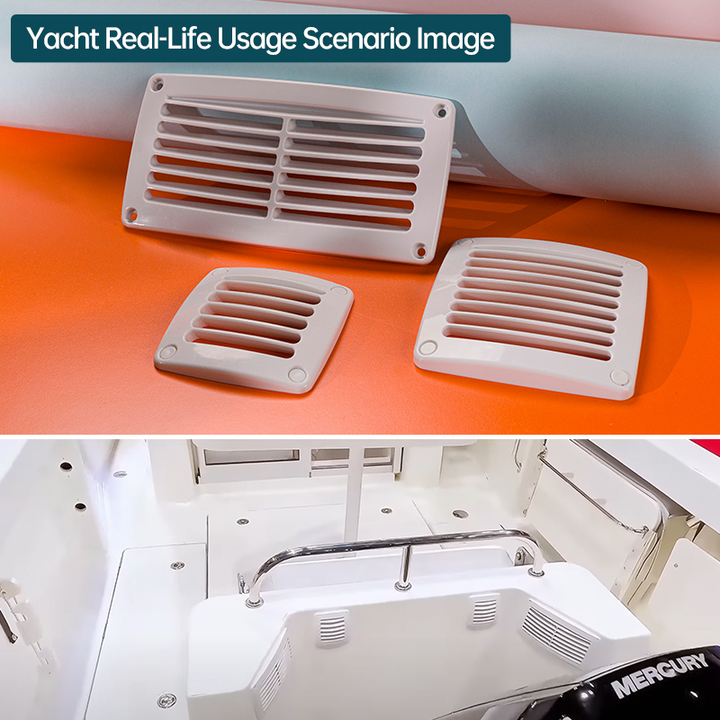 Ventilação de ar quadrada universal para barco marinho e rv, grade de ventilação com persianas branca/preta, tampa de plástico durável