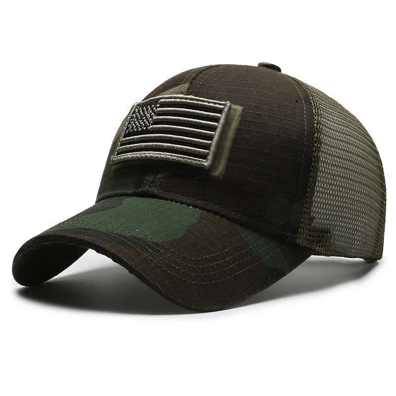 American flagge camouflage aufkleber bestickt basecap netz hut herren outdoor-klett kappe