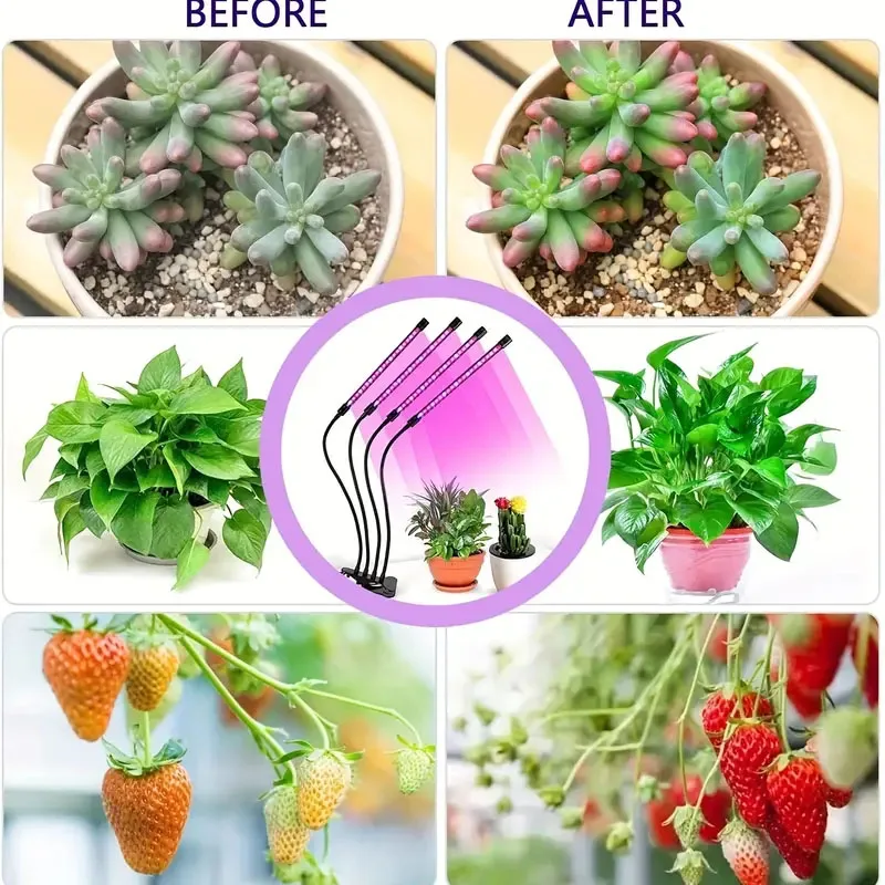 USB LED Grow Light Timed Full Spectrum สําหรับพืชเต็นท์เรือนกระจก Hydroponics ปลูกระบบ 9 หรี่แสงได้คลิปดอกไม้ Phyto โคมไฟ