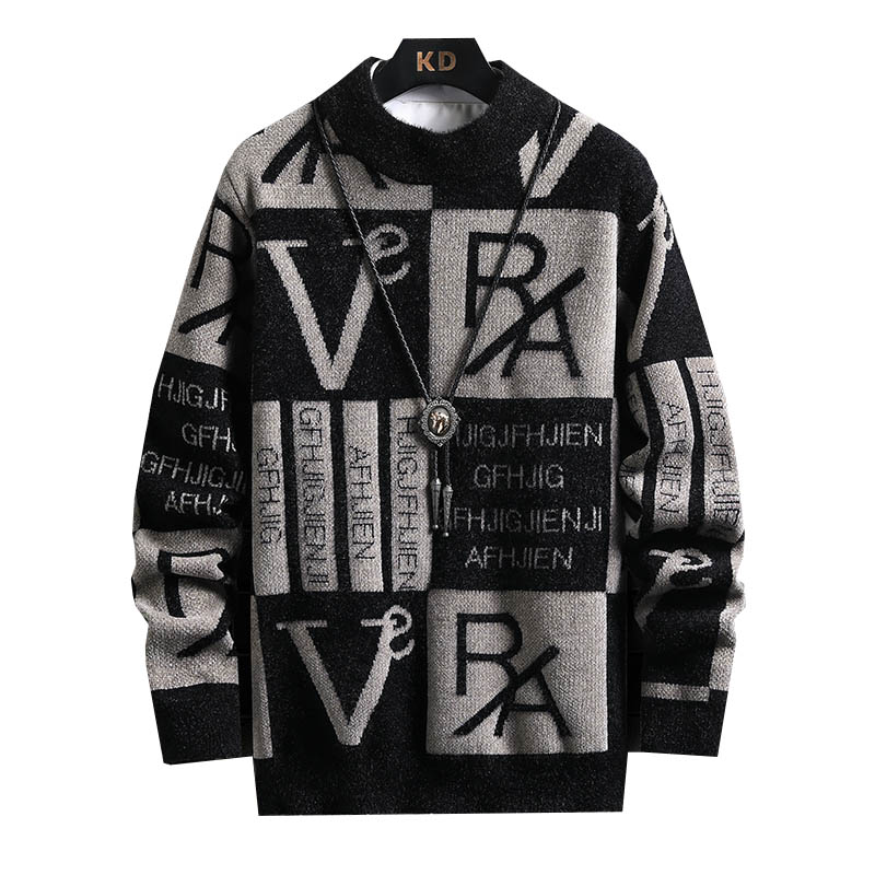 Camisola de malha masculina listra pullovers impressão em torno do pescoço camisola 2024 outono/inverno designer qualidade casual roupas masculinas jumper