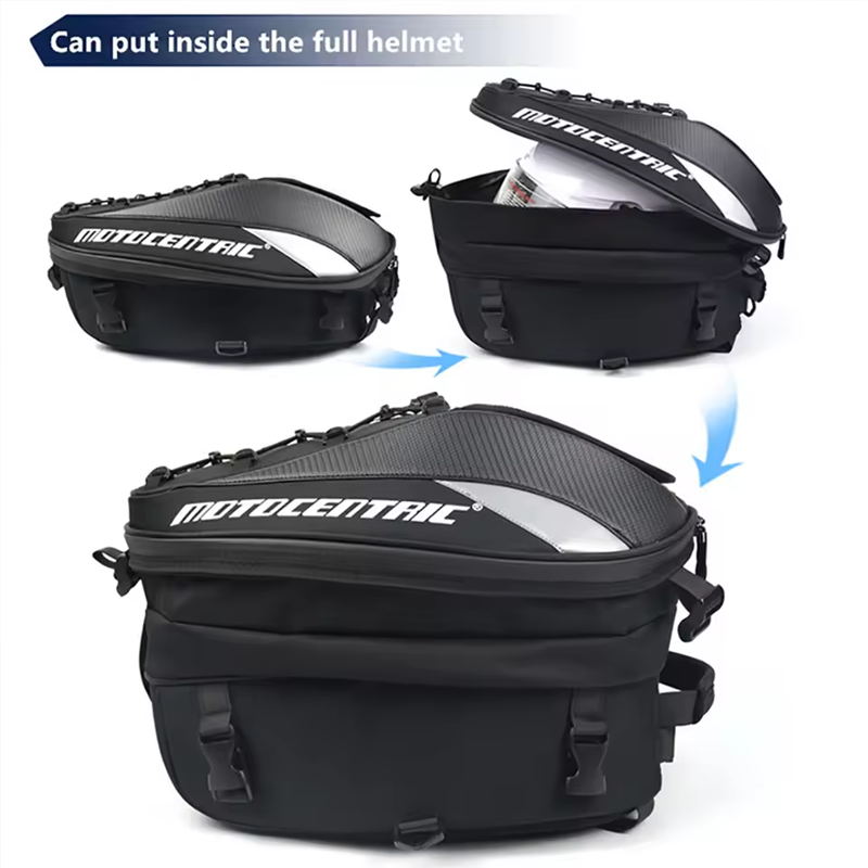 MOTOCENTRIC-Sacs de siège arrière de moto, sac de queue étanche, sac de siège arrière multifonctionnel, sac de casque de vélo de course, sac à dos de motocycliste