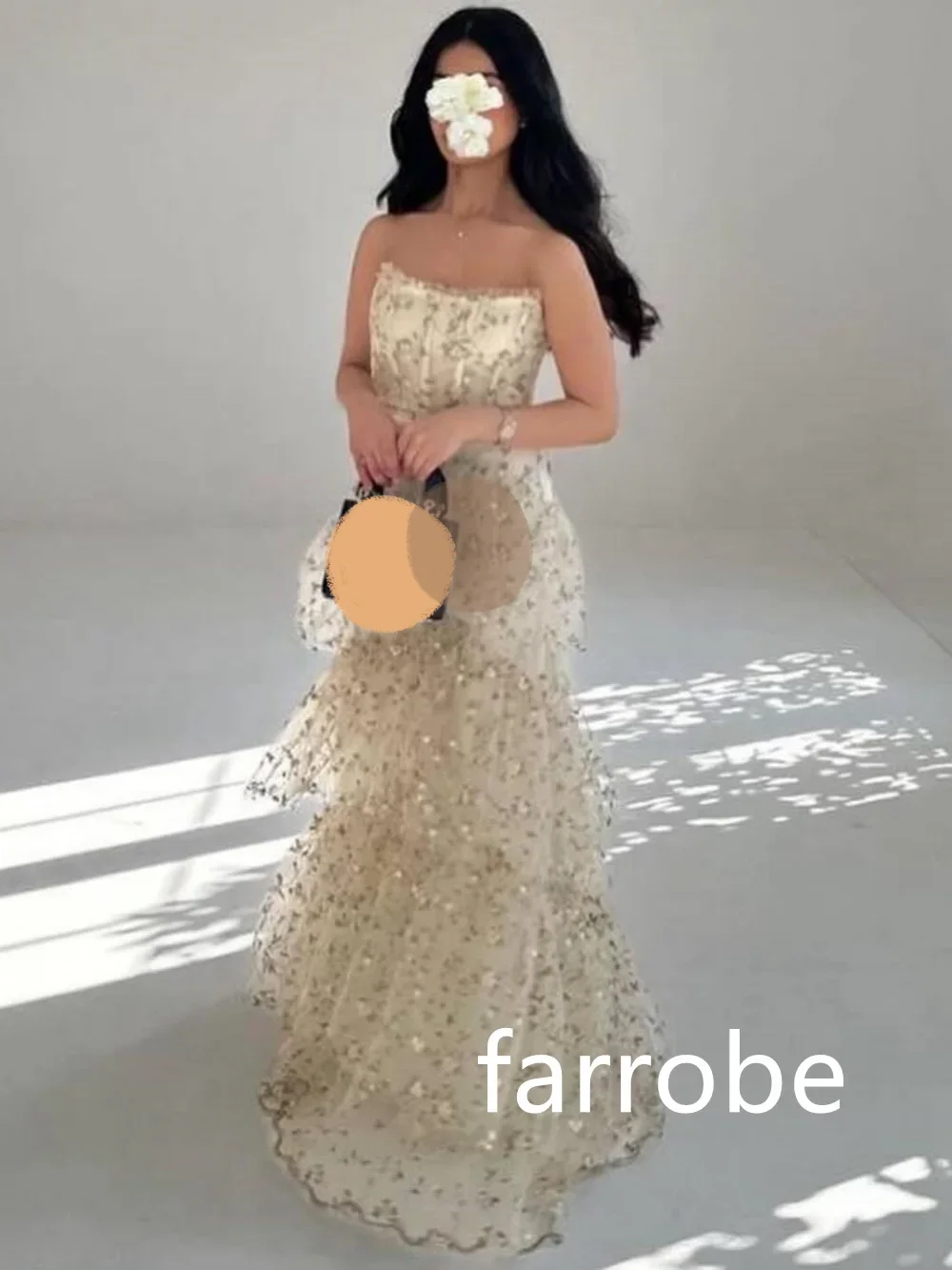 Customized Matching Net Pleat A-line Strapless Midi Dresses Homecoming Dresses Classic Exquisite Modern Style Pastrol Unisex For