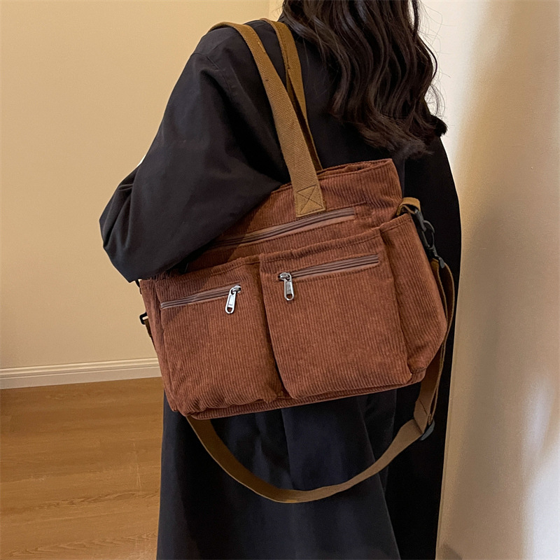 Feminino grande capacidade veludo sacola novo estilo coreano moda feminina ombro crossbody saco trabalhador commuter tote alça