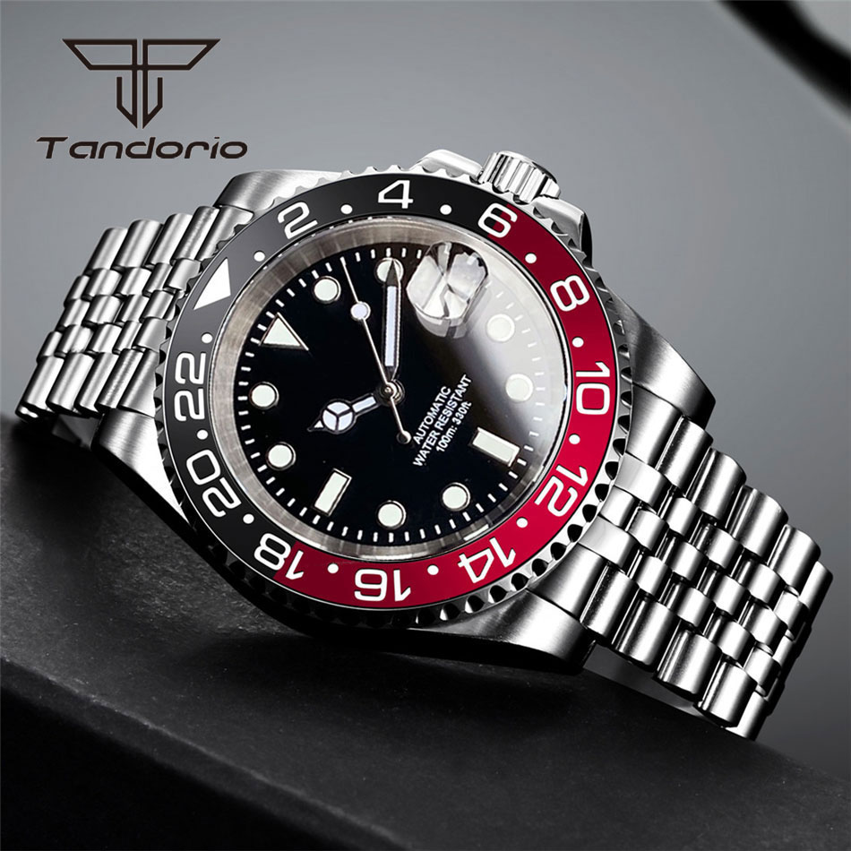 Tandorio NH35A Datum Edelstahl 40mm Dive Automatik Herrenuhr Saphirglas Drehbare Lünette Leuchtende mechanische Armbanduhr