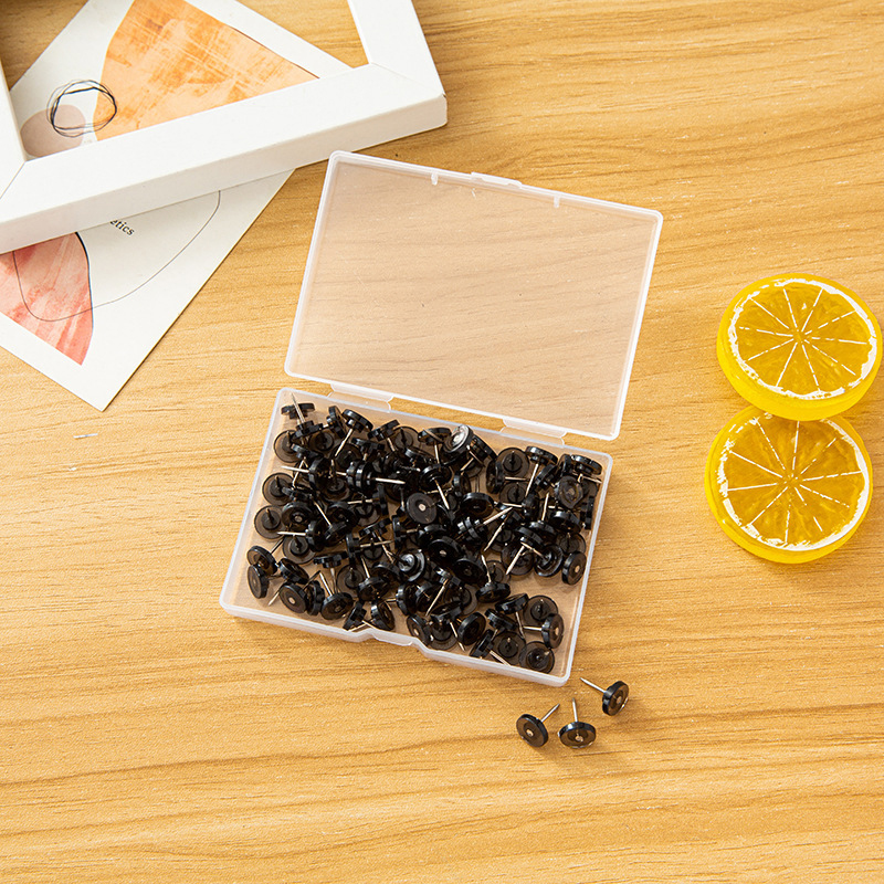 100pcs Transparent Push Pins Round Head Nail Thumb Tacks Clear Stick Pins Push Pins Painting Photo Wall Stud Office School Suppl