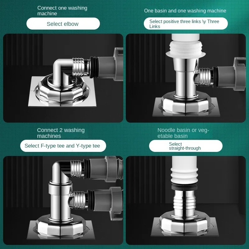 เครื่องซักผ้าท่อระบายน้ําชั้น Joint Double Purpose ท่อเครื่องล้างจาน Universal อะแดปเตอร์ท่อ Disposer TRAP เครื่องมือ