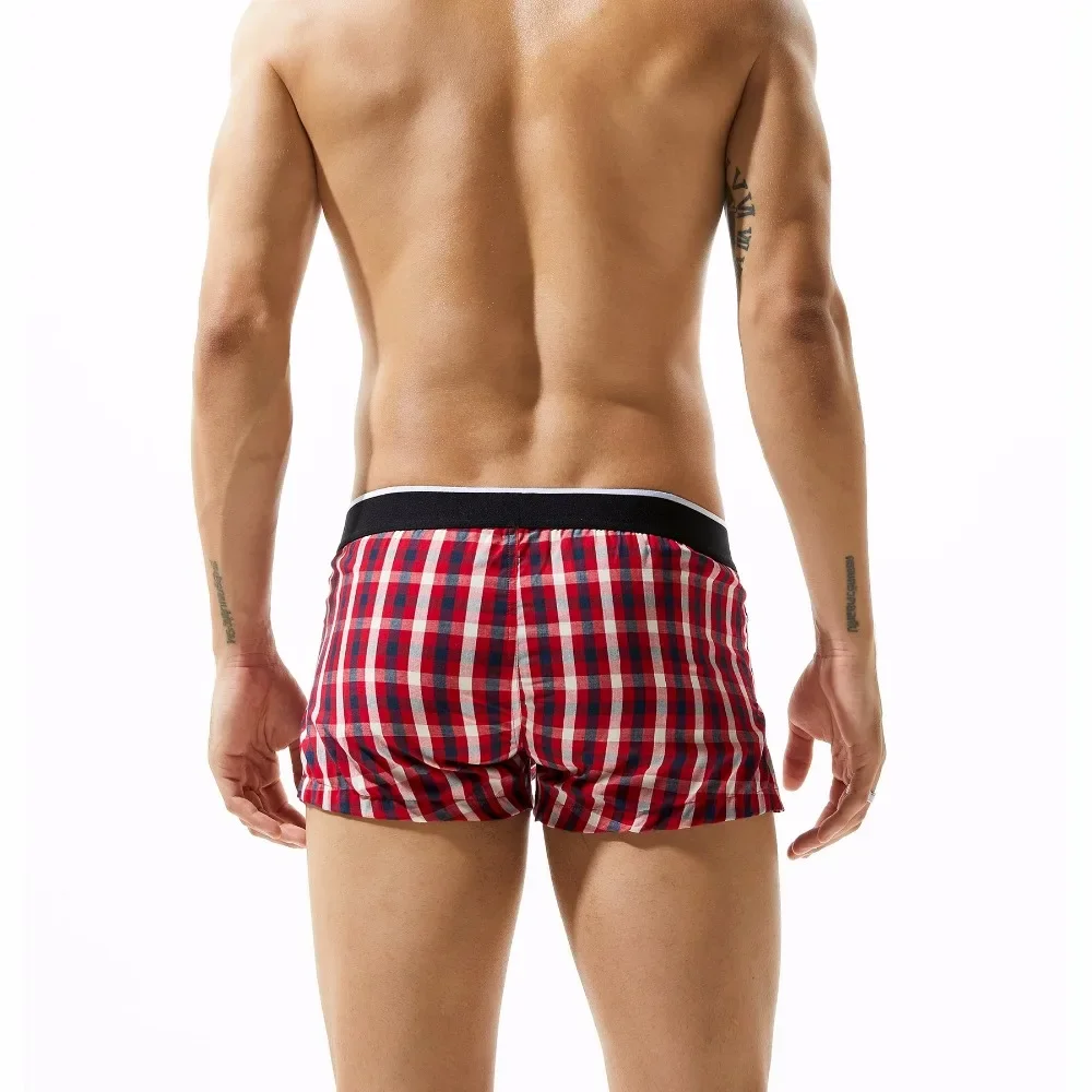Seobean-shorts de treino de algodão fino masculino, pijama solto com frente aberta