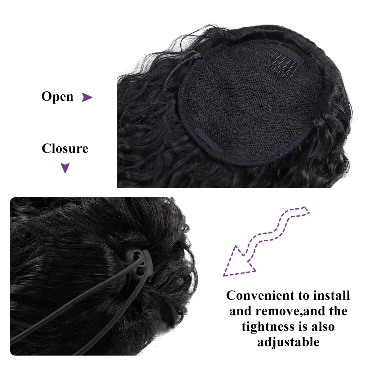 Deep WAVE CURLY Drawstring หางม้าผมมนุษย์จริงบราซิลผมหางม้าคลิปในส่วนขยายธรรมชาติสีผม 100G ต่อชิ้น