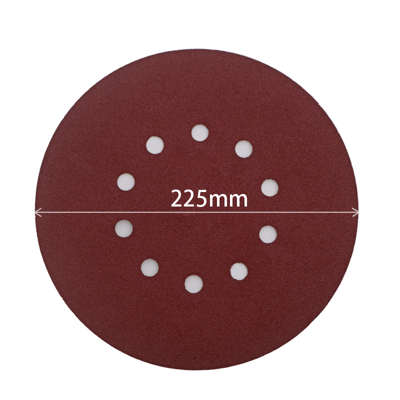 New 30pcs Sandpaper 225mm 10-hole Sanding Paper 100-320grit Electric Wall Polisher Sander Polishing Drywall Sander Hook and Loop