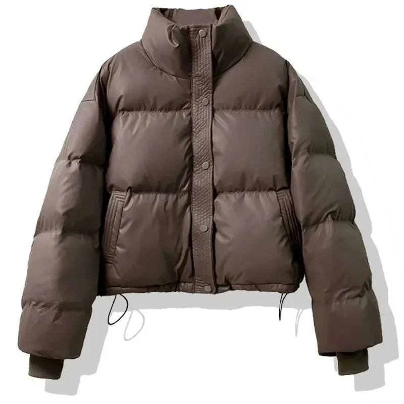 Parkas de inverno grosso pão coat2025new descartável couro do plutônio para baixo algodão-acolchoado jaqueta feminina curto quente algodão acolchoado casaco feminino