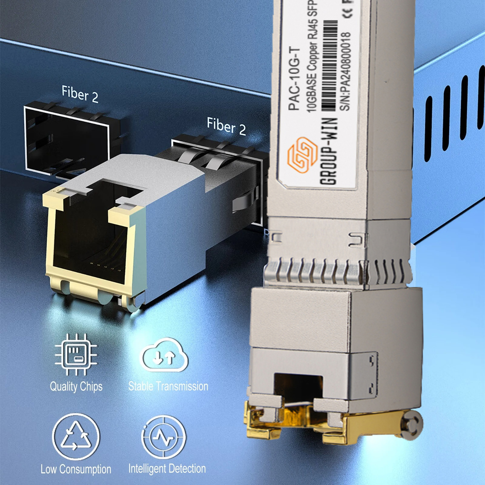 10G SFP + a RJ45, SFP +-T, 10GBase-T, 30M, 10G SFP de cobre para Cisco Mikrotik, TP-Link, Zyxel/HORACO/Unifi Switch Módulo de cobre
