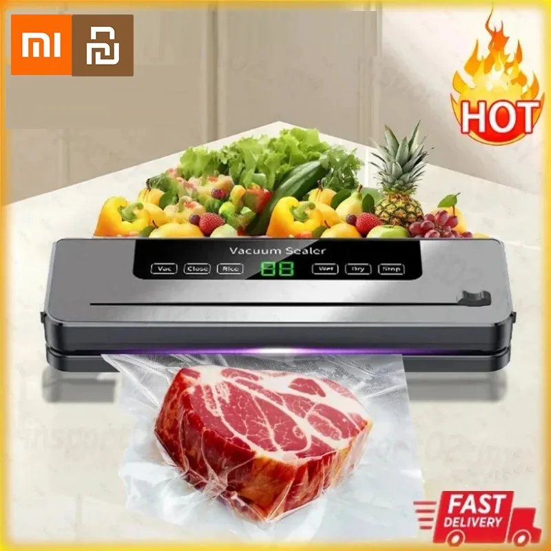 Xiaomi Electric Vacuum Sealer Machine Dry/Wet Food Packaging Vacuum Sealing Bags Food Storage Kitchen Vacuum Packaging Machine