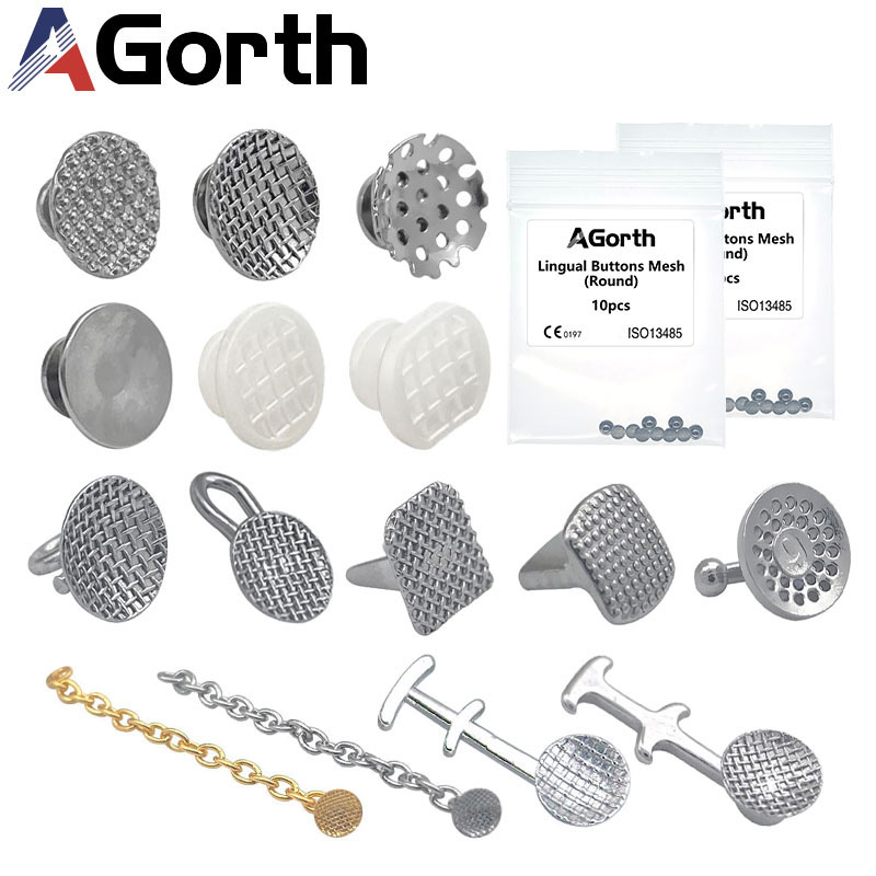 10Pcs Dental Orthodontic Lingual Buttons Metal Bondable Direct Eyelets Traction Hook Dentistry Accessories Materials