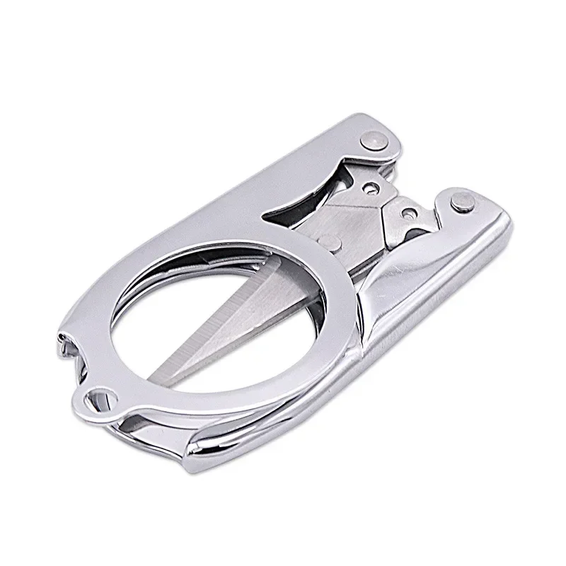 Tijeras plegables de acero inoxidable, cúter de bolsillo portátil, tijeras artesanales hechas a mano, Mini hilo de bordar de viaje a medida