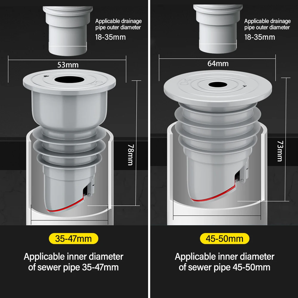 1/2pc Silicone Sink Stopper Sewer Pipe Sealing Ring Water Pipe Plug Floor Drain AntiOdor Shower Drain Cover Bathroom Accessories