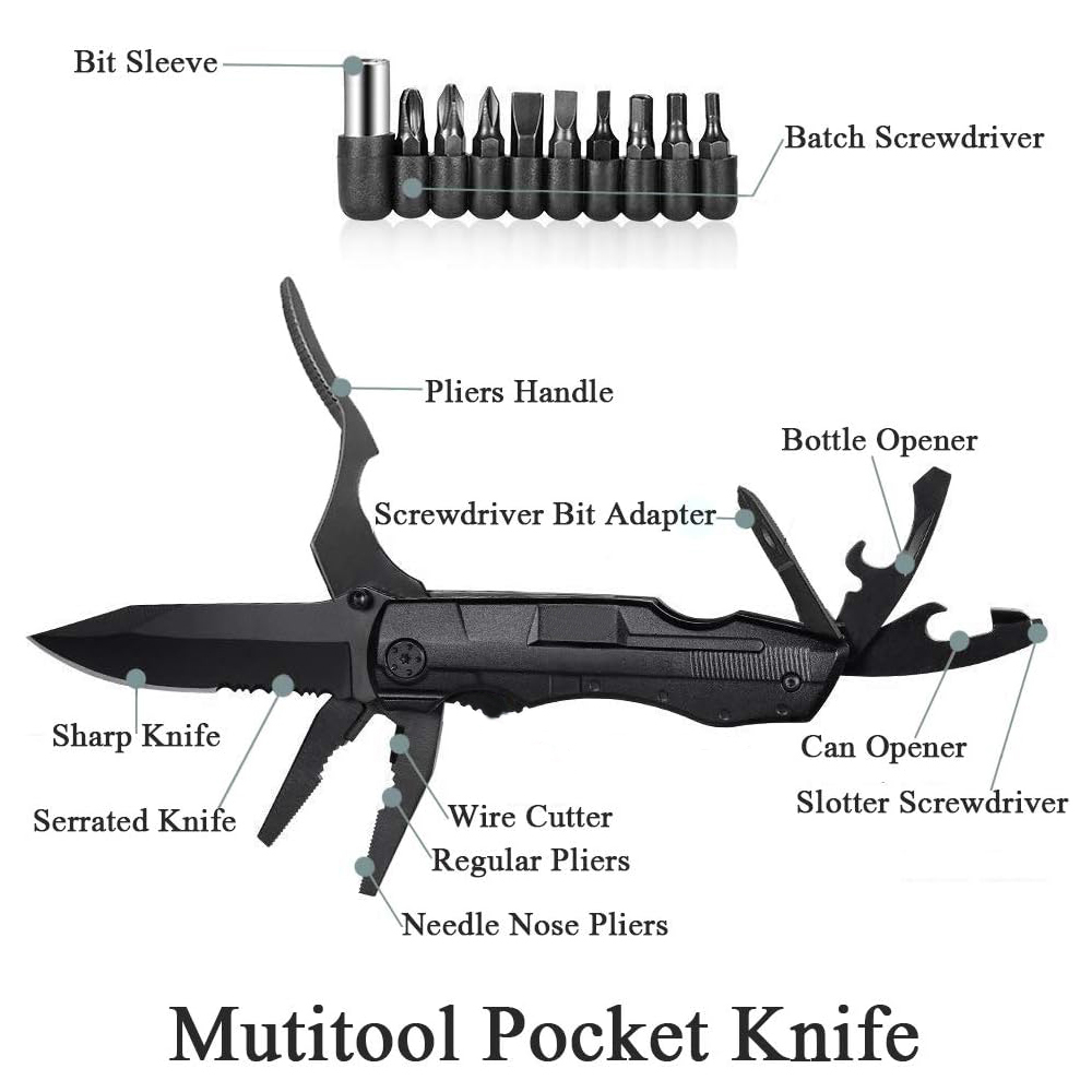 Portátil Multifuncional Faca Alicate, Sobrevivência ao ar livre, Folding Knife Alicate, Screwdriver Hand Tool, Car Emergency Tool, Casa