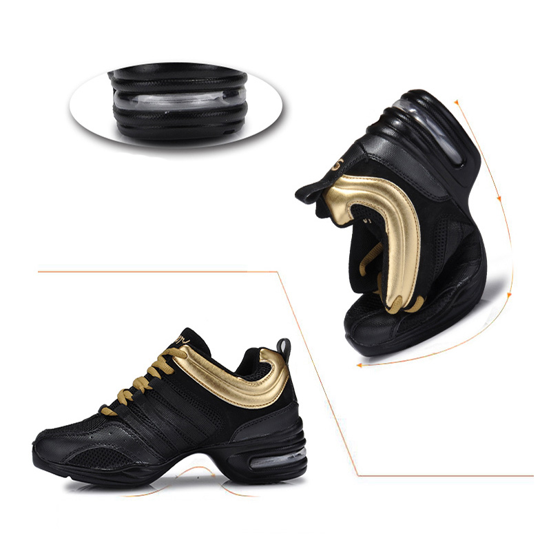 Zapatos de baile con función deportiva, zapatos de baile modernos de Jazz, suela exterior blanda, zapatos de baile con respiración, zapatillas de deporte para mujer, zapatos de práctica