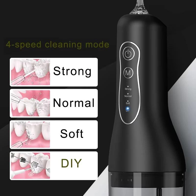 Irrigator ปากแบบพกพา Flosser น้ําทันตกรรม USB ชาร์จน้ํา Jet Floss ฟัน Jet Tip โหมดกันน้ํา