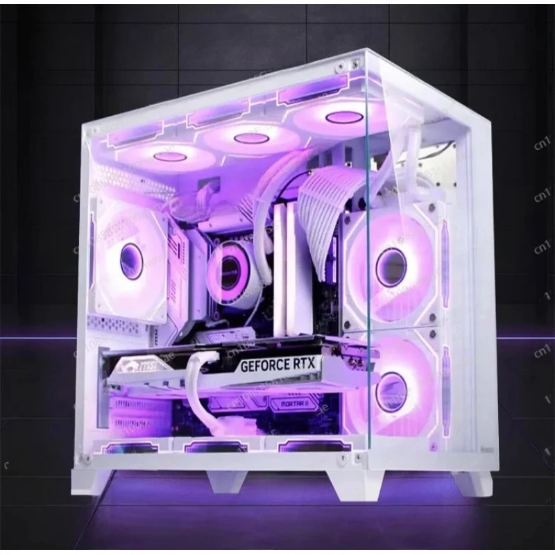 2025 Nuevo estilo Core I7 14th 14700K 16G DDR5 RTX5060 PC de escritorio para juegos con torre media ATX y ventilador para uso comercial