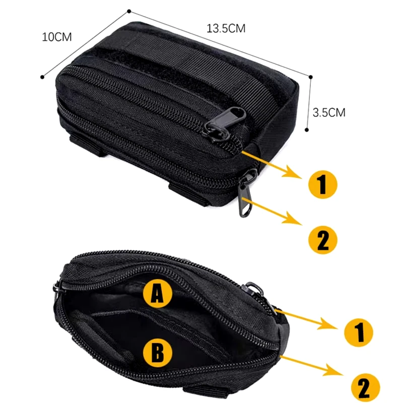 Double Layer Military EDC Pack Men Tactical Molle Waist Belt Oxford Hip Pouch Fanny Pack Camping Hunting Accessories Utility Bag