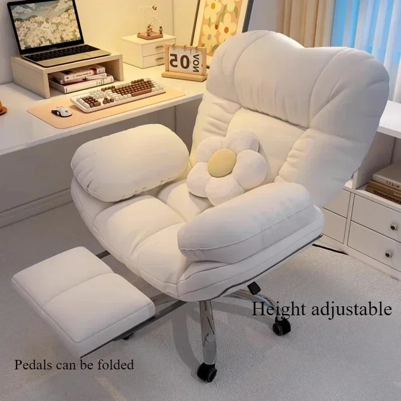 ผ่อนคลายเก้าอี้สํานักงานหมุนLazy Officeเก้าอี้ล้อเก้าอี้สบายPc Room Gaming Comfy Silla Oficinaเฟอร์นิเจอร์