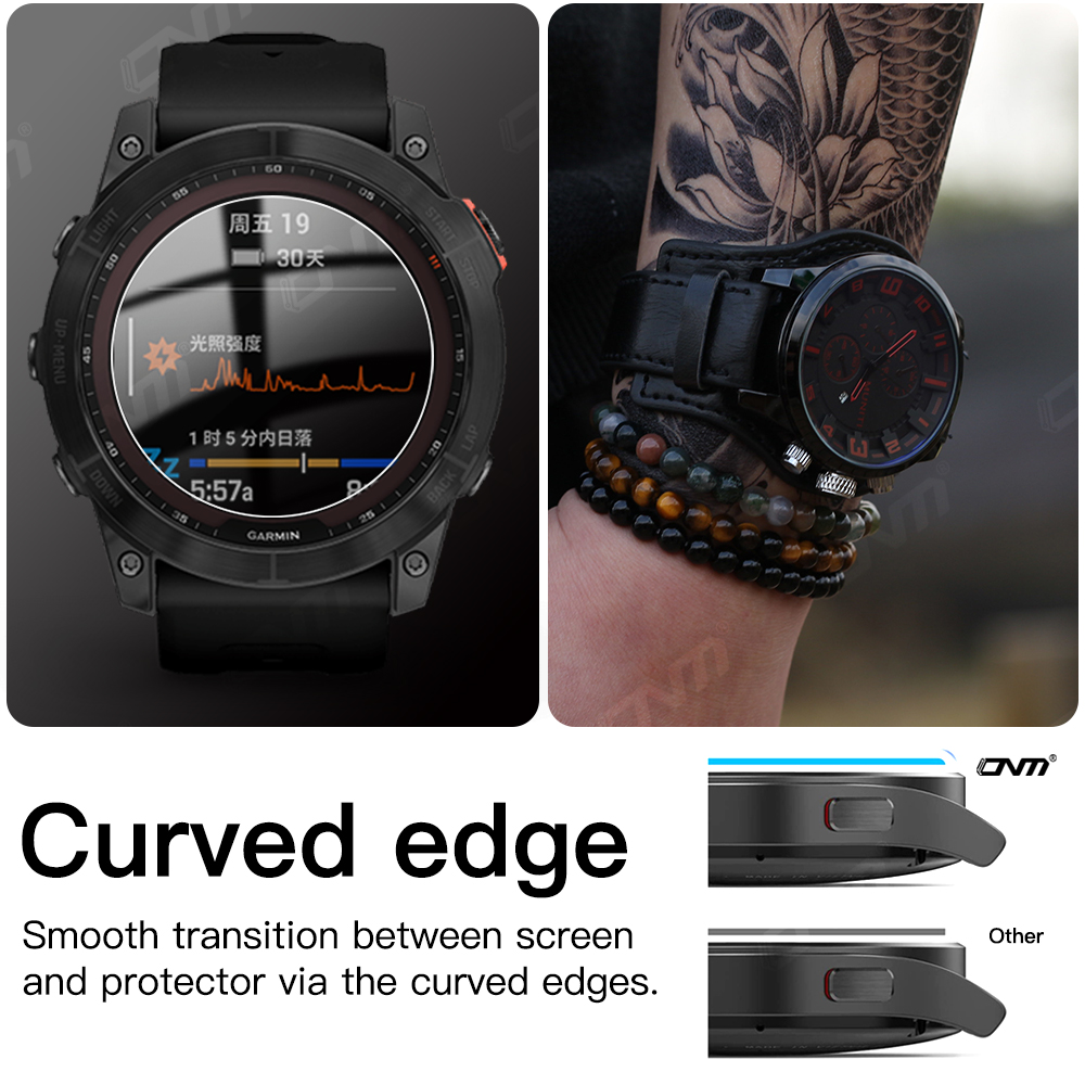 กระจกนิรภัย 9H สําหรับ Garmin Fenix 8 7X 6X Pro 7 6 7S 6S 5 5S พลังงานแสงอาทิตย์ AMOLED Screen Protector แก้ว anti-Scratch ฟิล์มอุปกรณ์เสริม