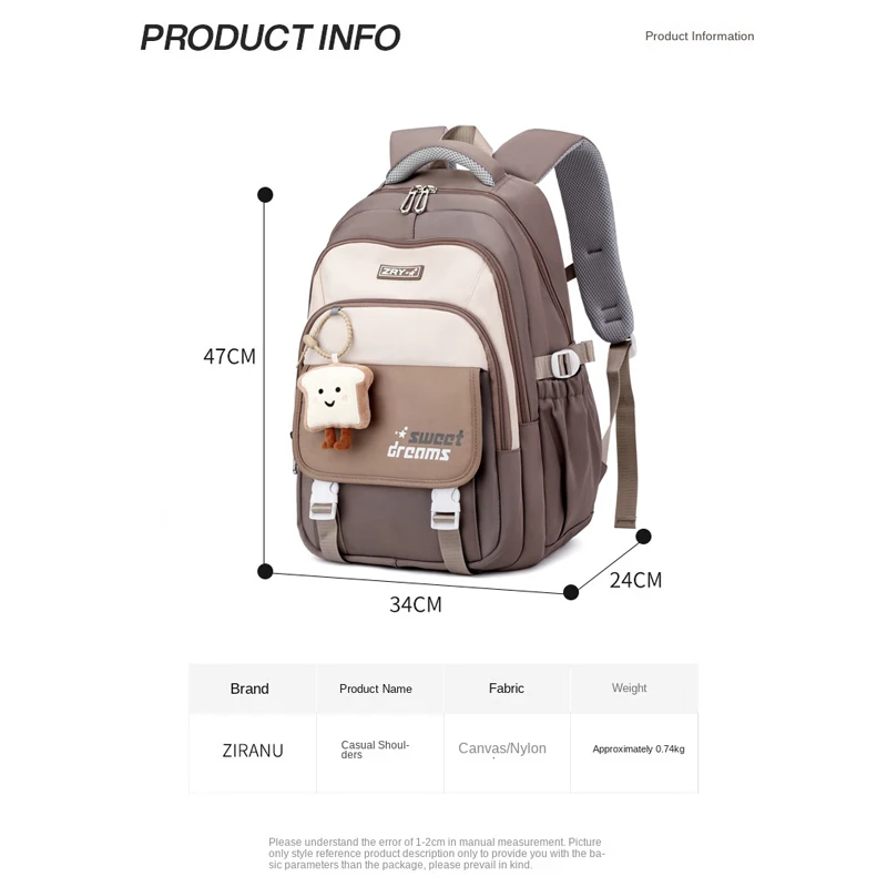 소녀를위한 학교 배낭 대용량 중학교 배낭 경량 여행 가방 학교 Bookbag 대학생 배낭