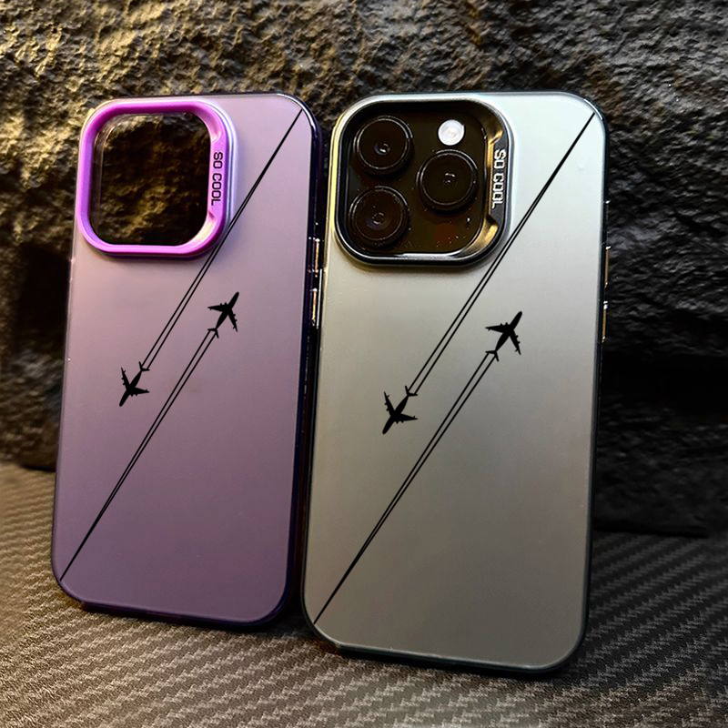 Travel-Inspired Airplane Route Design TPU Basic Case for iPhone 16 15 Pro Max 16E 14 13 12 11 XS X XR 7 8 Plus Hard Back Cover