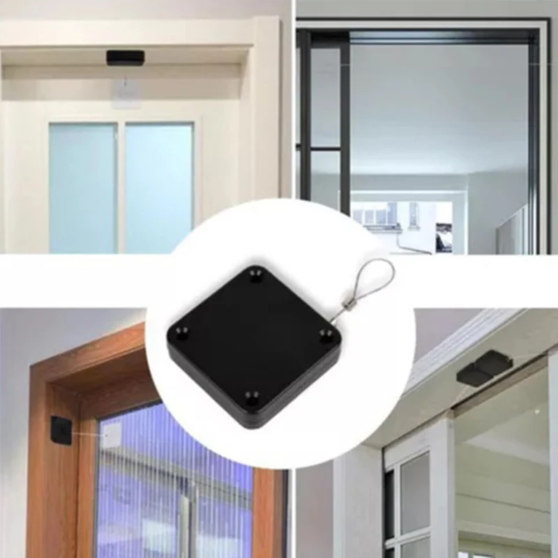 Punch Free Door Closer Telescopic Door Device Automatic Sensor Door Closer Adjustable Surface Door Stop Bracket for Door Close