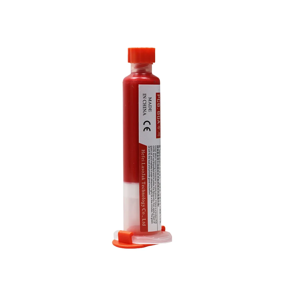 10CC UV Curing Solder Mask หมึกสีเขียวน้ํามันสําหรับ PCB BGA Circuit Board ป้องกันสีอิเล็กทรอนิกส์ซ่อมเครื่องมือ