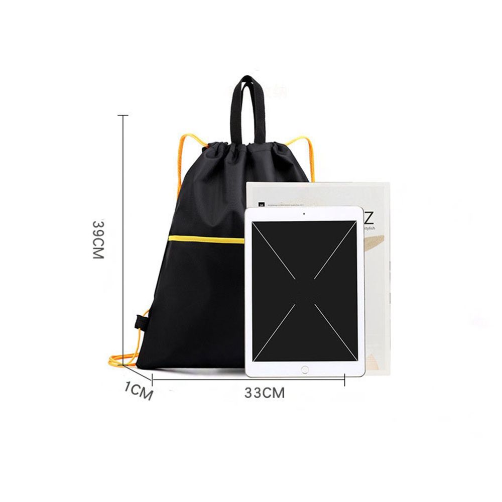 ไนลอนกันน้ำกลางแจ้งกันน้ำกีฬากระเป๋าหูรูดกีฬา Drawstring สองกระเป๋าเป้น้ำหนักเบา