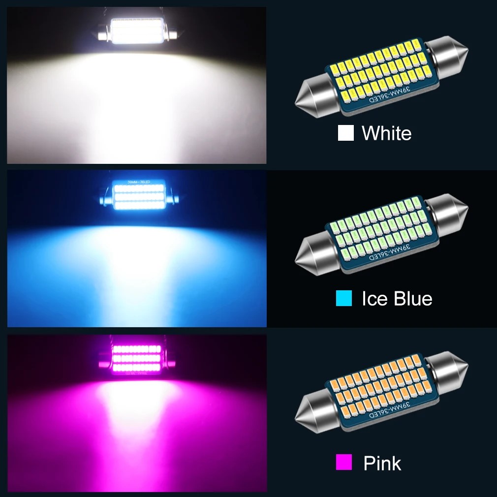 2X T10 W5W BA9S T4W feston lecture voiture intérieur ampoule C5W C10W dôme 28 31 36 39 41 MM plaque d'immatriculation Signal lampe lumière LED