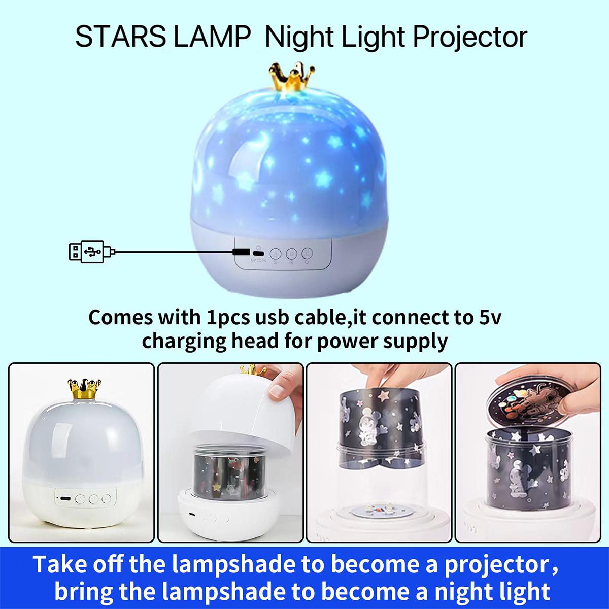 Crown Galaxy Projektor 21 in 1 Licht Lampe Nacht für Kinder USB angetrieben LED Dekoration Kleinkind Projektion Atmosphäre Glückwunsch zum Geburtstag