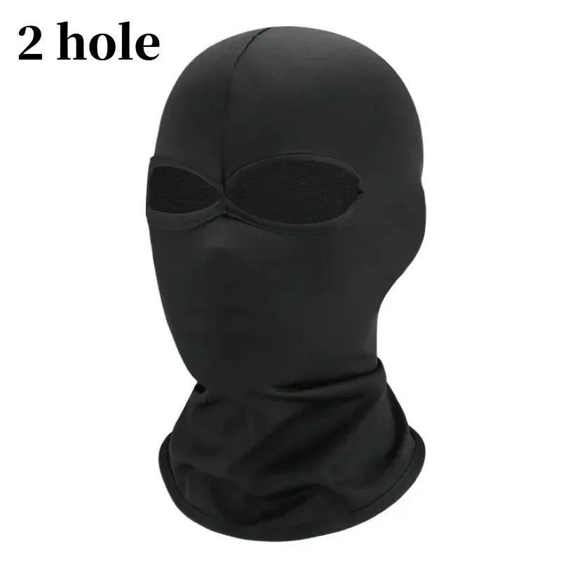 Gorro negro de cara completa sin agujeros para mujer y hombre, gorro táctico del ejército Cs, pasamontañas, protección solar Uv, máscara de esquí multiagujero para bicicleta y motocicleta